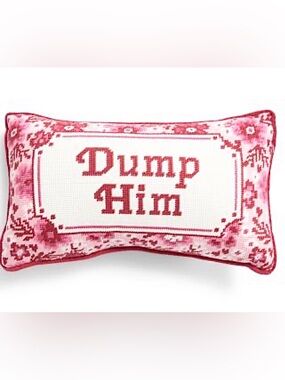 Dump Him Needlepoint Accent Pillow